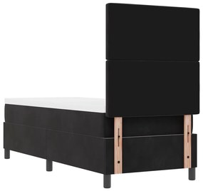 Boxspring Ágy Matrac és LED Fekete 80x200 cm Bársonyos
