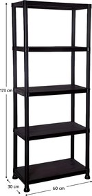 Polcállvány, fekete, ROMEN