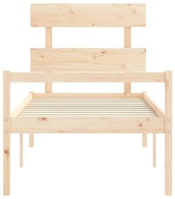 tömör fa ágy időseknek fejtámlával 90x200 cm