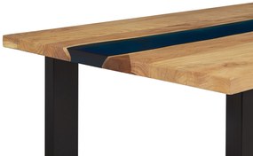 Világos Fa Étkezőasztal Epoxi Gyantával 160 x 90 cm  Beliani