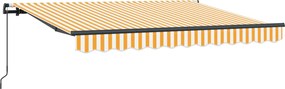 vidaXL Behúzható napellenző Sárga 250 x 200 cm szövet