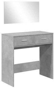 betonszürke fésülködőasztal tükörrel 80x39x80 cm
