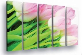 Vászonkép 150x100 Rózsaszín tulipánok tavasz virágok természet frissesség finomság