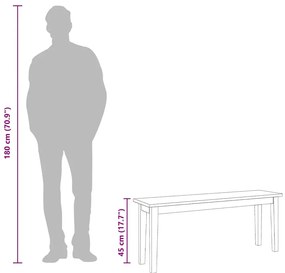tömörfa gumiból pad 110 cm