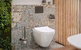 BISK Erga FOR YOU, WC papír tartó fedővel, matt fekete, ERG-08256