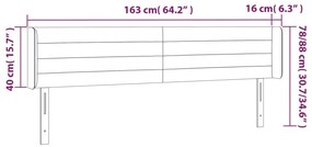 sötétbarna szövet LED-es fejtámla 163 x 16 x 78/88 cm