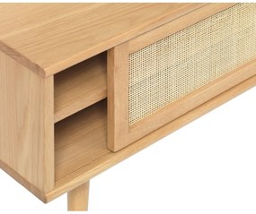 Natúr színű TV-állvány tölgyfa dekorral 150x50 cm Barrali – Unique Furniture