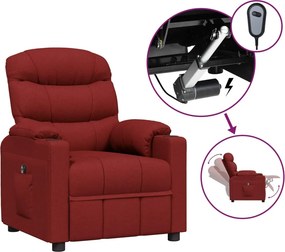 vidaXL bordó szövet elektromos dönthető fotel