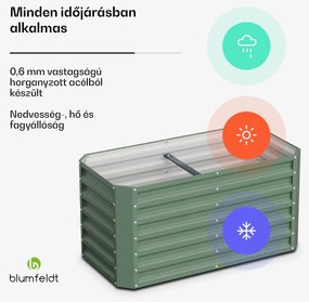 Blumfeldt High Grow Straight, magaságyás, 120 x 60 x 60 cm, hullámos acéllemezből, egyszerű összeszerelés, rozsda- és fagyálló