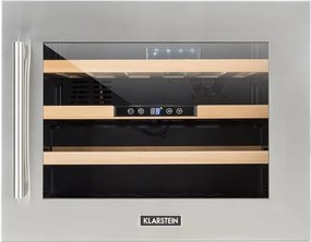 Klarstein Vinsider 24D, beépített borhűtő, 24 palack, rozsdamentes acél