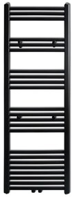 vidaXL Fekete fürdőszobai törölközőszárító radiátor központi fűtéssel egyenes 500 x 1424 mm
