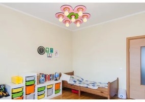 Gyermek mennyezeti lámpa LUCCA 7xE27/24W/230V rózsaszín