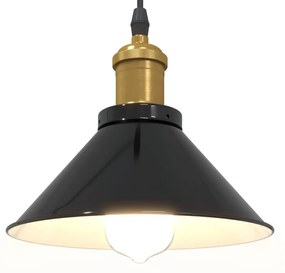 függesztéklámpa magassága állítható E27 fényes fekete Ø22cm fém