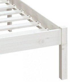vidaXL fehér tömör fa ágykeret 135 x 190 cm (Double)
