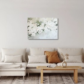 Üveg kép - Fehér virág absztrakció (70x50 cm)