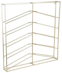 Aranyszínű fali fém bortartó polcos állvány, palackok száma 10 67x66x7,5 cm Cuadro – PT LIVING