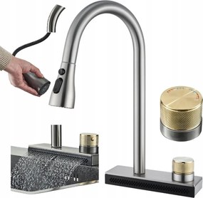 Konyhai Csaptelep flexibilis forgatható kifolyócsővel Álló csaptelep Inox konyha