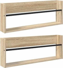 vidaXL Magazin állvány 2 pcs Sonoma tölgy 80 x 12 x 30 cm Faanyag