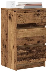 2 db antik fa éjjeliszekrények 3 fiókkal 39x35x65 cm