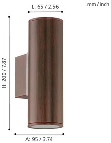 Eglo 94105 - LED kültéri lámpa RIGA 2xGU10/3W/230V IP44