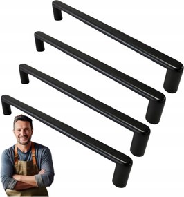 Bútorfogantyú fiókos szekrényhez Marcali 192 mm fekete matt 4db