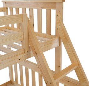 Kinyitható emeleteságy, természetes tűnyalábos fenyő, LUINI