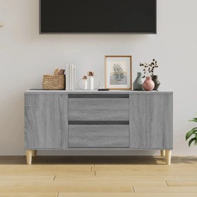 szürke sonoma színű szerelt fa TV-szekrény 102x44,5x50 cm
