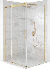 Zuhanykabin 100x100cm Esg üveg 8mm tolóajtó arany bevonat