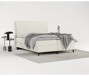 Krémszínű ágyneműtartós boxspring ágy 180x200 cm Melba – Maison de Rêve
