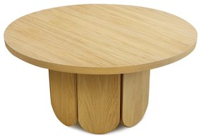 Natúr színű kerek dohányzóasztal tölgyfa dekoros asztallappal 78x78 cm Soft – Woodman