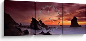 Naplemente a tengerparton képe (órával) (90x30 cm)