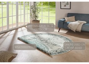 Borbon zöld-krémszínű kültéri szőnyeg, ø 140 cm - NORTHRUGS