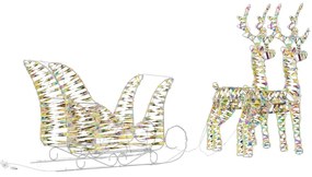 Rénszarvas húzta szán Meleg fehér 30 x 12 x 54.5 cm PET