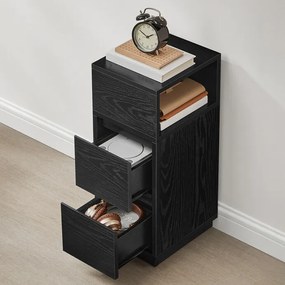 Tárolóasztal 25×30 cm, MDF, Fa Mintás. ANT-E1065 BK