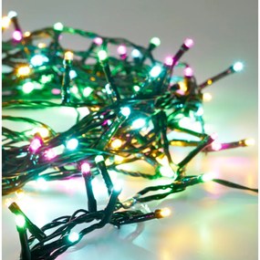 320 zöld, kék, narancs, és pink Macaron LED-es kültéri-beltéri dekor fényfüzér, hálózati adapteres, időzíthető 6/18 órás, 8 féle fényjátékkal, 24 m, I...