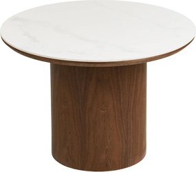 Sötét natúr színű kerek dohányzóasztal kerámia asztallappal ø 60 cm Noli – House Nordic