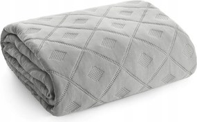 Dekoratív ágytakaró ALARA6 200x220 ezüst steppelt geometrikus minta