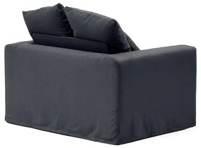 Antracitszürke len fotel Nora – Kave Home