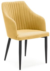 Sárga kárpitozott étkezőfotel szett 2 db-os Nadi – Marckeric