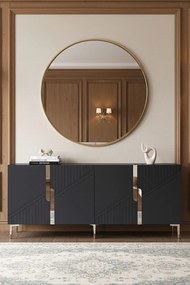 Evva komód, antracit-ezüst, 125 cm