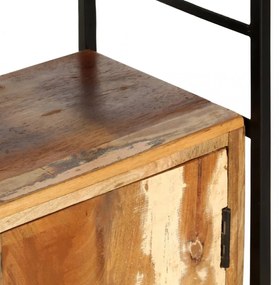 4 szintes tömör újrahasznosított fa könyvespolc 80x30x180 cm