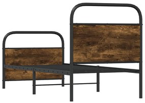 Ágykeret matrac nélkül 75x190 cm gépesített fa füstölt tölgyfa