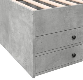 betonszürke kanapéágy fiókkal matrac nélkül 75x190 cm