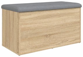 sonoma tölgy színű szerelt fa tárolópad 82 x 42 x 45 cm