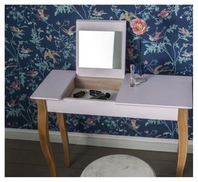 Dressing Table fehér fésülködőasztal tükörrel, hosszúság 85 cm - Ragaba