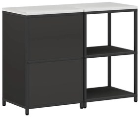Konyhai Tároló Készlet polcokkal 2 pcs Fekete 120 x 50 x 92 cm