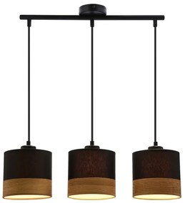 Csillár zsinóron PORTO 3xE27/60W/230V fekete/barna