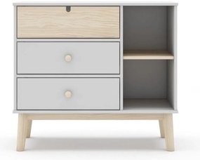 Fehér alacsony gyerek komód 90x40 cm Estefania – Marckeric