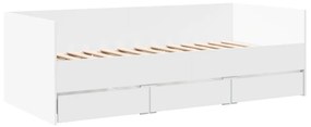 fehér kanapéágy fiókkal matrac nélkül 90x190 cm