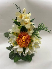 Kompozíció Virágok a sírhoz temető csokor váza művirágok